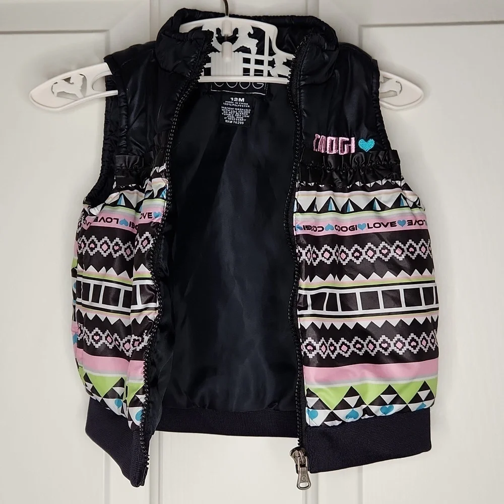 COOGI Full Zip Puffer Vest Girls Size 12M